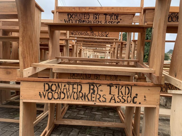 Takoradi Wood Sellers Association Donates 100 Dual Desks to Wassa East District Assembly